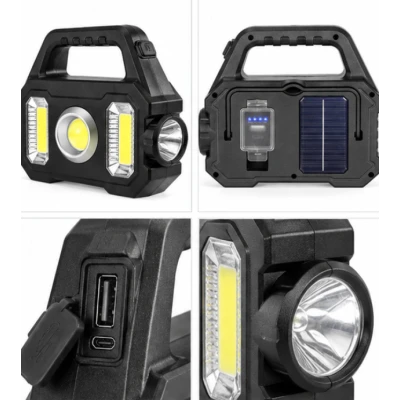 Lanterna LED Multifunctionala Solara YT 880A de 10W COB 3 Surse de Lumina reincarcabila USB