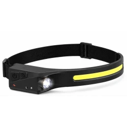 Lanterna de Cap LED cu acumulator Intern senzor de miscare banda COB + LED XPE 350 Lumeni