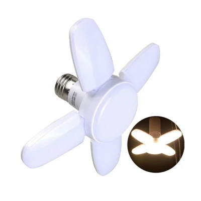 Bec LED E27 cu 4 Brate Ajustabile 60W Lumina Alb Rece 6500K Pliabil Iluminare 360