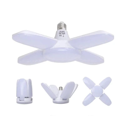 Bec LED E27 cu 4 Brate Ajustabile 60W Lumina Alb Rece 6500K Pliabil Iluminare 360