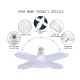 Bec LED E27 cu 4 Brate Ajustabile 60W Lumina Alb Rece 6500K Pliabil Iluminare 360