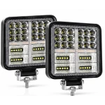 Set 2 Proiectoare LED Auto 114W Lumina Alba si Semnal Galben Off Road