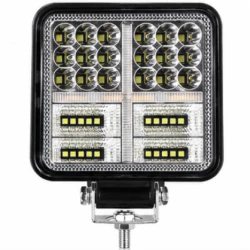 Set 2 Proiectoare LED Auto 114W Lumina Alba si Semnal Galben Off Road