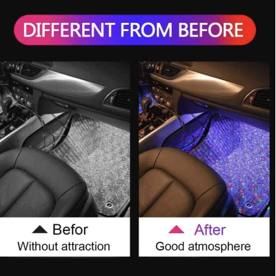 Lumini Ambientale Auto Starlight LED RGB cu Telecomanda