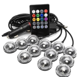 Lumini Ambientale Auto Starlight LED RGB cu Telecomanda