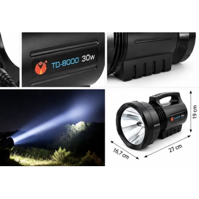 Lanterna LED Portabila Profesionala TD 8000 HIGH POWER 30W LED CREE XM L T6 700m