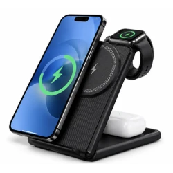Incarcator Wireless 3 in 1 Andowl A20 de 20W Statie de incarcare pentru Telefon Smartwatch si Casti