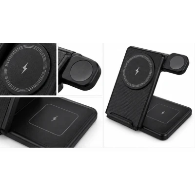 Incarcator Wireless 3 in 1 Andowl A20 de 20W Statie de incarcare pentru Telefon Smartwatch si Casti