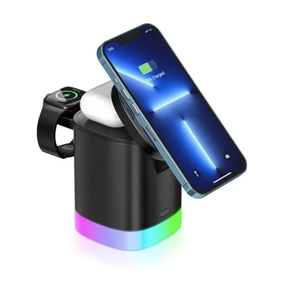Incarcator Wireless 3 in 1 Andowl Q A63 de 20W Fast Charging Magnetic RGB