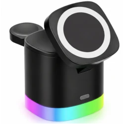 Incarcator Wireless 3 in 1 Andowl Q A63 de 20W Fast Charging Magnetic RGB