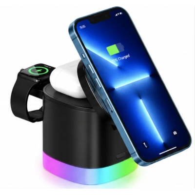 Incarcator Wireless 3 in 1 Andowl Q A63 de 20W Fast Charging Magnetic RGB