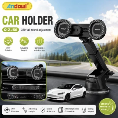 Suport Auto Magnetic pentru Telefon Andowl Q ZJ55 Rotire 360 Brat Reglabil Prindere Magnetic