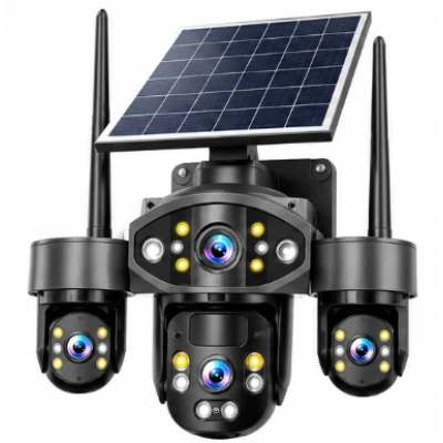 Camera de Supraveghere Solara TS4 8K de Exterior cu Panou Solar Conectare Wireless
