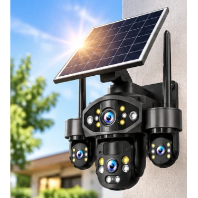 Camera de Supraveghere Solara TS4 8K de Exterior cu Panou Solar Conectare Wireless