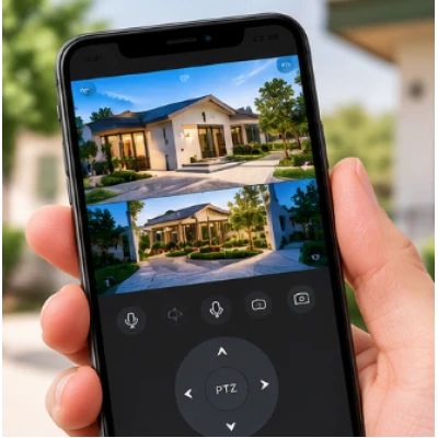 Camera de Supraveghere Solara TS4 8K de Exterior cu Panou Solar Conectare Wireless