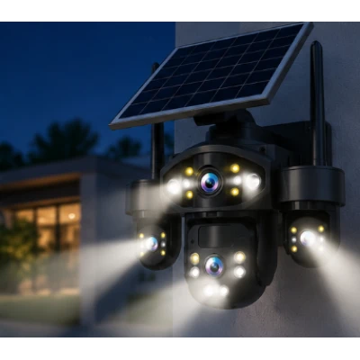 Camera de Supraveghere Solara TS4 8K de Exterior cu Panou Solar Conectare Wireless