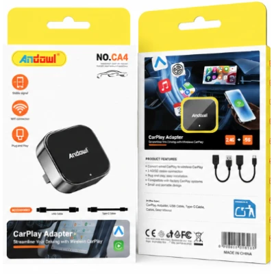 Adaptor Wireless CarPlay Andowl CA4 Conversie CarPlay cu Conectare 2.4G/5G USB