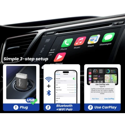 Adaptor Wireless CarPlay Andowl CA2 USB Conversie CarPlay