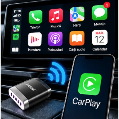 Adaptor Wireless CarPlay Andowl CA2 USB Conversie CarPlay
