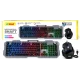 Kit Gaming Andowl OK300 2 in 1 Tastatura cu Mouse Iluminare RGB Design Mecanic