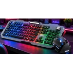 Kit Gaming Andowl OK300 2 in 1 Tastatura cu Mouse Iluminare RGB Design Mecanic