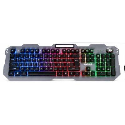 Kit Gaming Andowl OK300 2 in 1 Tastatura cu Mouse Iluminare RGB Design Mecanic