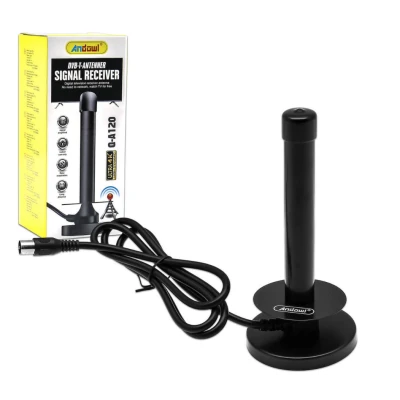Antena TV digitala de interior 4K DVB T neagra Andowl Q A120