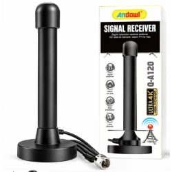 Antena TV digitala de interior 4K DVB T neagra Andowl Q A120