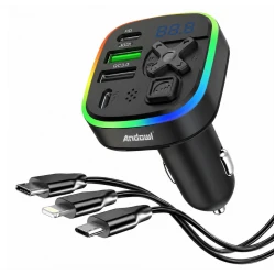 Modulator FM Auto Andowl Q C497 Bluetooth incarcare Rapida cabluri incluse LED colorat