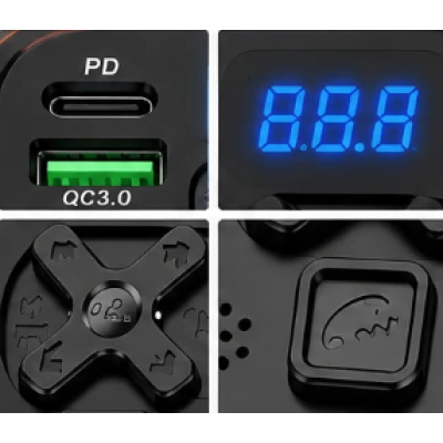 Modulator FM Auto Andowl Q C497 Bluetooth incarcare Rapida cabluri incluse LED colorat