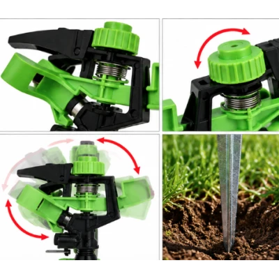 Aspersor PLASTIC cu suport metal cu 6 moduri dispersie prin bataie MX252