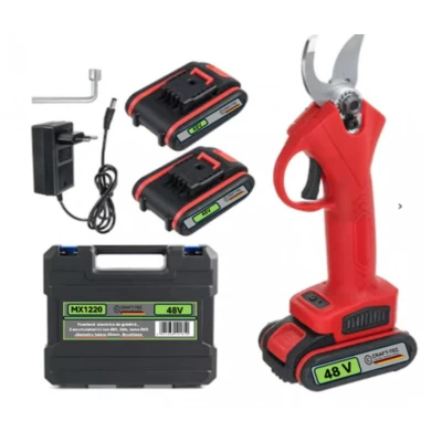 Foarfeca electrica de gradina 2 acumulatori 48V 5Ah lama SK5 diametru taiere 25mm Brushless Crafttec MX1220