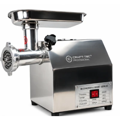 Masina de tocat carne profesionala CraftTec MK8 2500W 100 Kg/h inox accesorii incluse MX709
