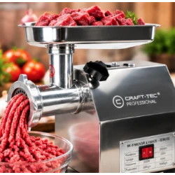 Masina de tocat carne profesionala CraftTec MK8 2500W 100 Kg/h inox accesorii incluse MX709