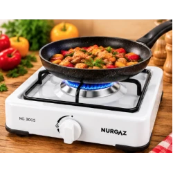 Plita gatit / aragaz portabil emailat cu 1 arzator Nurgaz ALB MX1520