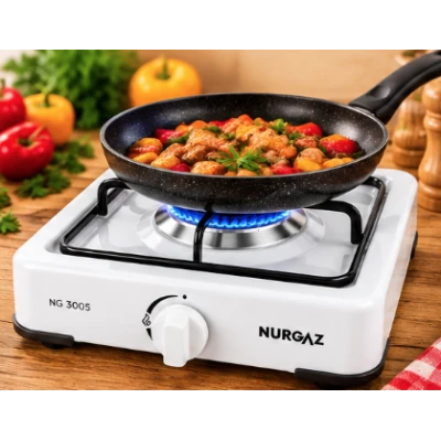 Plita gatit / aragaz portabil emailat cu 1 arzator Nurgaz ALB MX1520