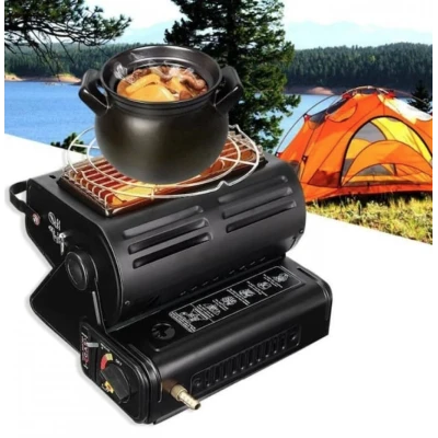 Aragaz portabi/Incalzitor camping 2 in 1 de 1.3kw Happy Home MX1115