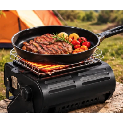 Aragaz portabi/Incalzitor camping 2 in 1 de 1.3kw Happy Home MX1115