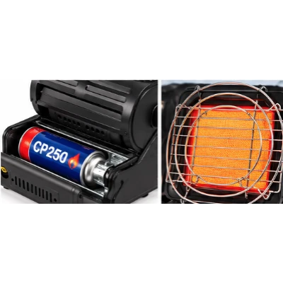 Aragaz portabi/Incalzitor camping 2 in 1 de 1.3kw Happy Home MX1115