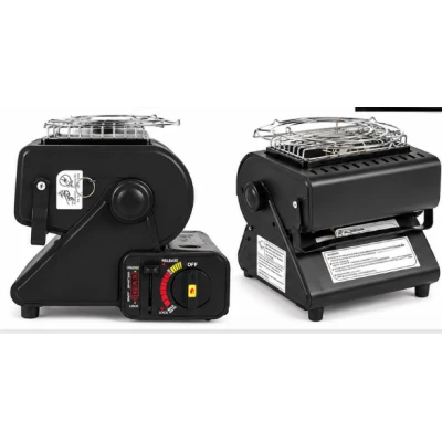 Aragaz portabi/Incalzitor camping 2 in 1 de 1.3kw Happy Home MX1115