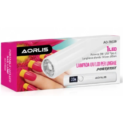 Mini Lampa UV/LED Portabila pentru Unghii AORLIS AO 78039 de 3W cu 1 LED USB