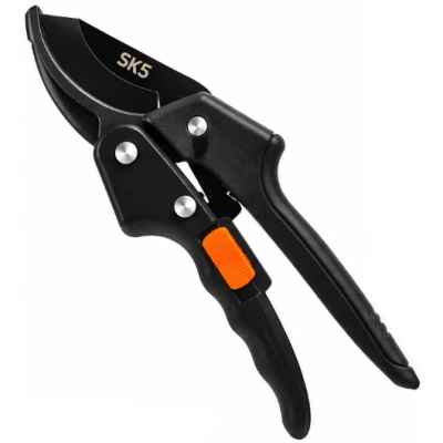 Foarfeca de vie si gradina SK5 Otel carbon reglabila 20 cm 8 inch Negru cu buton portocaliu MX986