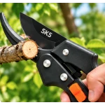 Foarfeca de vie si gradina SK5 Otel carbon reglabila 20 cm 8 inch Negru cu buton portocaliu MX986