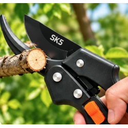 Foarfeca de vie si gradina SK5 Otel carbon reglabila 20 cm 8 inch Negru cu buton portocaliu MX986