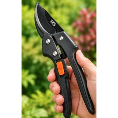 Foarfeca de vie si gradina SK5 Otel carbon reglabila 20 cm 8 inch Negru cu buton portocaliu MX986