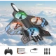 Avion de jucarie cu 4 elice lumini LED multicolore telecomanda 2.4 GHz si acumulator reincarcabil USB