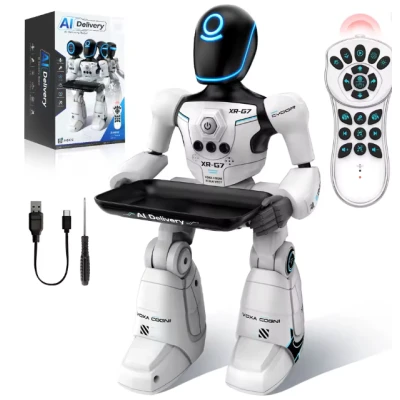 Robot interactiv inteligent AI Delivery XR G7 cu telecomanda comenzi vocale senzor de gesturi muzica dans