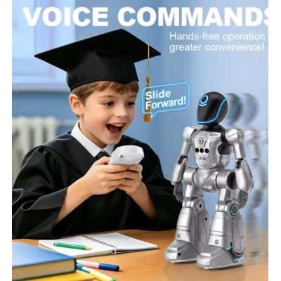 Robot interactiv inteligent AI Delivery XR G7 cu telecomanda comenzi vocale senzor de gesturi muzica dans
