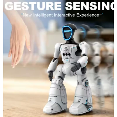Robot interactiv inteligent AI Delivery XR G7 cu telecomanda comenzi vocale senzor de gesturi muzica dans