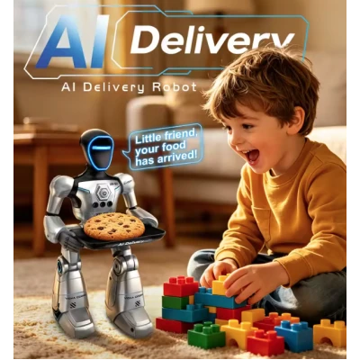 Robot interactiv inteligent AI Delivery XR G7 cu telecomanda comenzi vocale senzor de gesturi muzica dans